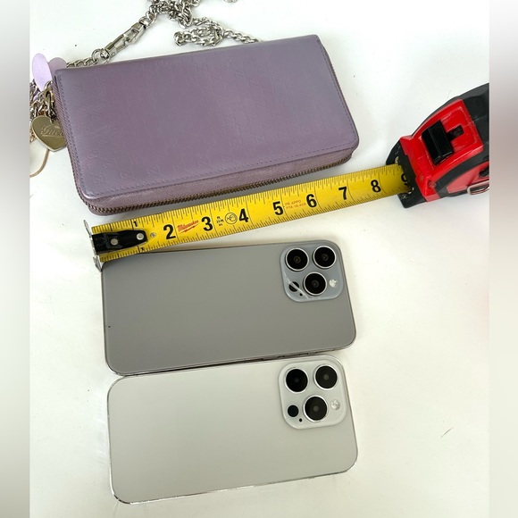 💯 GUCCI Violet Monogram Leather Zippered Wallet on Chain w/ auth cert - Picture 11 of 14